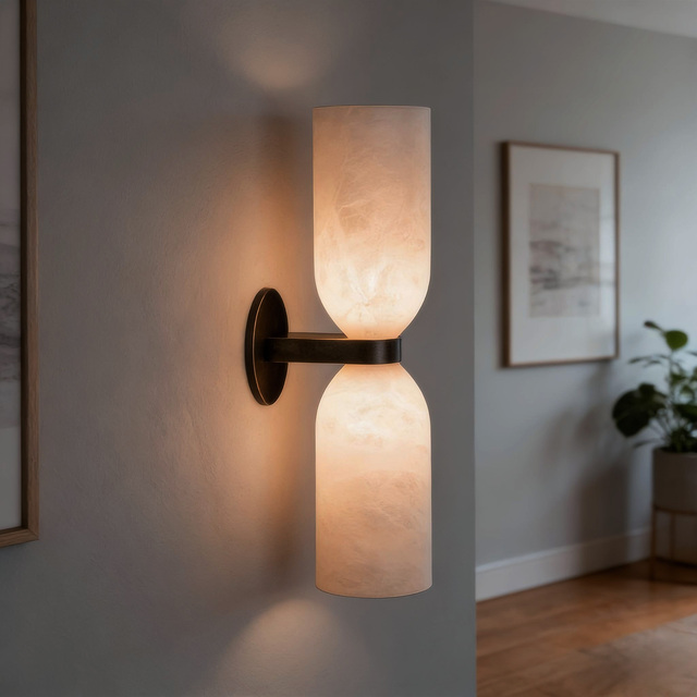 TOGETHER Linear Spanish Alabaster Marble Copper Wall Light Luxury LED Light Home Decor Hotel Passage Corridor Wall Mounted Lamp