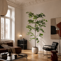 FANHUA Faux olivier artificiel en plastique de 1,5 à 2,4 m pour intérieur et extérieur, feuilles réalistes, branches texturées, pour salon et bureau