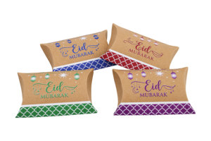 Scatole Regalo in Carta Kraft per Eid Mubarak, 4 Colori, Confezioni per Feste Islamiche del Ramadan, Scatole per Caramelle e Cioccolatini per Eid Al Fitr - Product Image 3