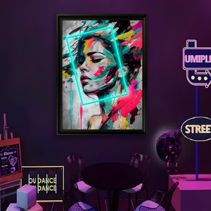 Decoración de Pared de Acrílico con Luces LED Atenuables, Cuadro Enmarcado Luminoso para Dormitorio o Sala de Estar, Idea de Regalo Ideal - Product Image 1