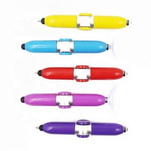 Multi Functional Promotional Pens Reduce Pressure Stylus Fidget Ballpoint Pens with <b>Led</b> Light Spinning <b>Ball</b> Pen - Product Image 4