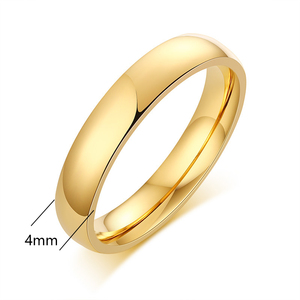 Anillo de <span class=keywords><strong>Boda</strong></span> de Acero Inoxidable de 2 mm, 4 mm, 6 mm, 8 mm, Chapado en Oro de 18 Quilates <span class=keywords><strong>para</strong></span> Parejas, Venta al por Mayor - Product Image 3