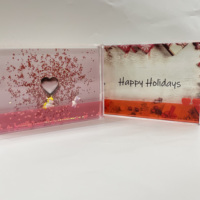 5*7 Zoll Acryl Flüssig-Glitter Fotorahmen Großhandel für Verschiedene Feiertage Plastik Aquagrün & Rosa Sehenswürdigkeiten-Souvenirs