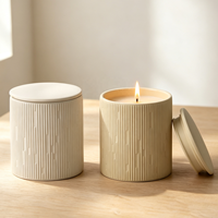 YBH Lujoso Tarro Cilíndrico de Cerámica para Velas con Tapa, Ecológico, Decoración Moderna para el Hogar en Navidad, Aromaterapia, Vacío, Proveedor Mayorista