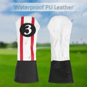 Housse <span class=keywords><strong>de</strong></span> tête <span class=keywords><strong>de</strong></span> club <span class=keywords><strong>de</strong></span> <span class=keywords><strong>golf</strong></span> en cuir PU personnalisée avec logo, ensemble <span class=keywords><strong>de</strong></span> housses pour driver et fairway wood, housses <span class=keywords><strong>de</strong></span> clubs <span class=keywords><strong>de</strong></span> <span class=keywords><strong>golf</strong></span> personnalisées OEM - Product Image 3
