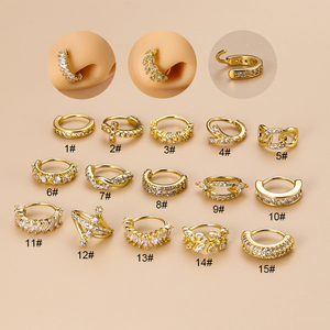 Anneaux de <span class=keywords><strong>nez</strong></span> classiques ouverts réglables en cuivre avec zircon cubique pour femmes, bijoux de <span class=keywords><strong>piercing</strong></span> pour <span class=keywords><strong>narine</strong></span> - Product Image 2