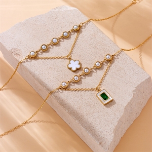 Prachtige Gouden Kraal En Boom Ontwerp Zirkoon Versierd Kopen Sieraden Enkelband - Product Image 2