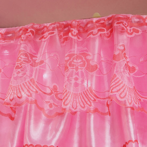 Hàn Quốc Phong Cách Màu Hồng Ren Thêu Đôi Nylon Pha Trộn Giường Rèm Cửa 4 Góc Bài Tán Màn Muỗi - Product Image 6