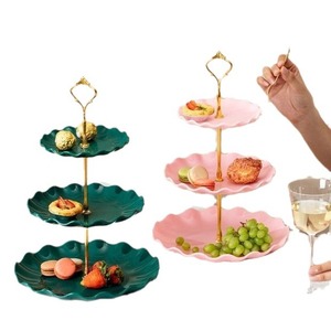 Multi Tier Cake Stand Food Grade Plastic Round Dessert Tray For Birthday Party Fruit Platter - Product Image 5