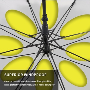 Multi Color Double Layer Straight Golf <b>Umbrella</b> Windproof Custom Logo UV Protection Oversize Fiberglass Ribs Wholesale Supplier - Product Image 6