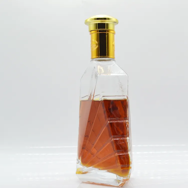 Mini botella de vidrio transparente de 50cl, whisky, tequila, aceite de oliva, ron, 100ml, 200ml, venta al por mayor