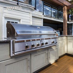 Gros île en bois en acier inoxydable charbon de bois barbecue <span class=keywords><strong>cuisine</strong></span> extérieure - Product Image 3
