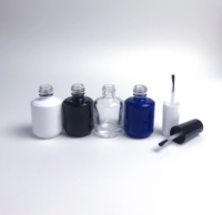 LanJing Bouteille de vernis à ongles avec logo personnalisé Couvercle de surface d'estampage à chaud noir et blanc de haute qualité avec boîte cadeau