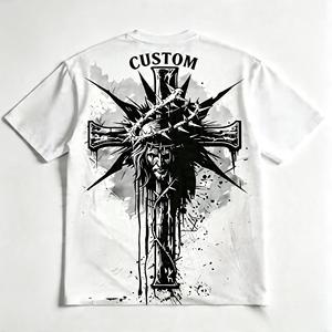 Camiseta Extra Grande de Estilo Vintage con Lavado Ácido para Hombre, 260 GSM, Algodón Grueso, Estilo Urbano Desgastado, Logotipo Personalizado, Camisetas de Primera Calidad para Hombre - Product Image 2