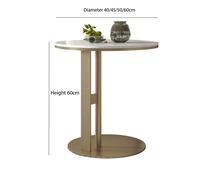 Table d'appoint ronde moderne en pierre frittée, table basse de luxe légère pour petit appartement ou balcon