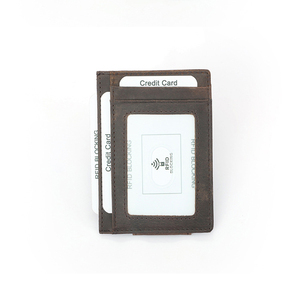 Logo personalizzato Dell'annata Della Mucca del Cuoio Genuino sottile Tasca Frontale RFID Blocco della carta di Supporto di Carta del raccoglitore Degli Uomini di Forte Magnete <span class=keywords><strong>Clip</strong></span> Dei Soldi del Cuoio - Product Image 6
