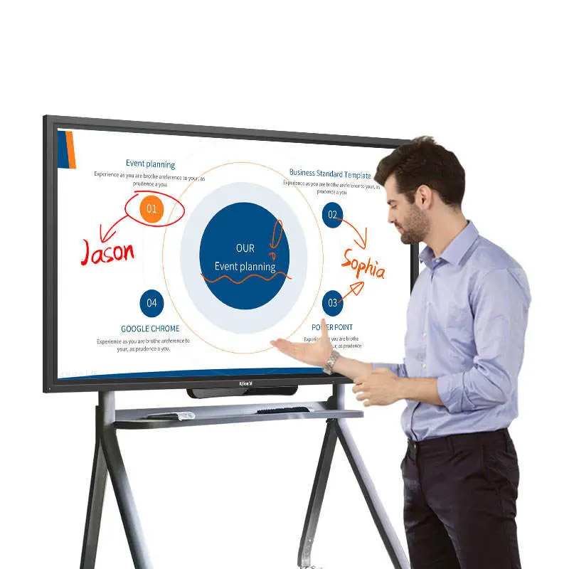 Nuevo diseño Smart Classroom Pantalla interactiva Panel plano Panel táctil interactivo infrarrojo Pizarra inteligente