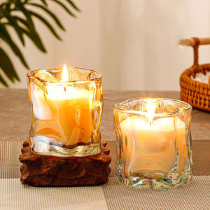 <span class=keywords><strong>Prix</strong></span> de gros de luxe couleur éblouissante bougeoir en verre ondulé pot à bougie en cristal pour bougie d'aromathérapie - Product Image 2