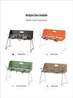 Réchaud de camping portable Toppeak à double brûleur, en acier inoxydable, pliable, pour pique-nique et extérieur, avec allumage, compatible butane, pour voiture