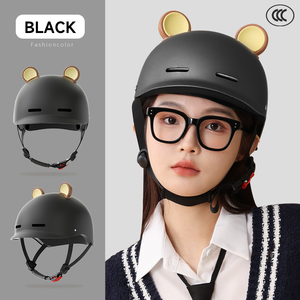 Casco de Motocicleta Personalizado de Media Cara en Material ABS, Estilo Lindo, para Verano, con Orejas Pequeñas Desmontables, Venta al Por Mayor de Fábrica AD - Product Image 5