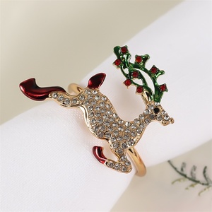 Serviettes de Noël personnalisées de luxe porte-mouchoirs bonhomme de neige cadeau arbre citron support métal alliage anneaux Cocktail cuisine invités mariages - Product Image 4