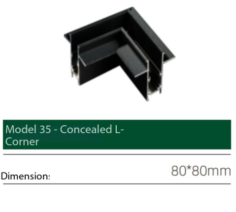 Model 35  Concealed L-shaped corner.