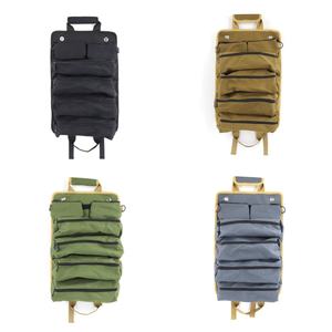 Sac à outils enroulable, boîte de rangement avec 2 pochettes à fermeture éclair détachables, petit porte-outils compact pour tournevis, clé à molette, clé plate - Product Image 2