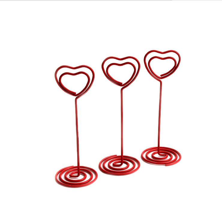 Металлический зажим для заметок в форме красного сердца креативный держатель для карт в форме сердца зажим для фотографий