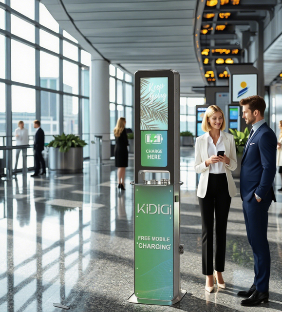 Kidigi CK-01 Outdoor 3-in-1 Fast Charging Power Bank Rental Service Digital Billboards Public Places PD Function Mobile Charger