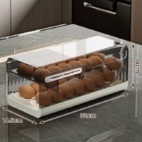 Porte bac à légumes automatique pour porte latérale de réfrigérateur à roulettes de qualité alimentaire Conteneur de stockage en plastique PP Organisateur d'oeufs