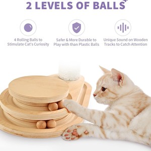 Solid Wood Cat <b>Scratching</b> <b>Post</b> With Sisal Rope And Toy For Kittens And Cats - Product Image 5
