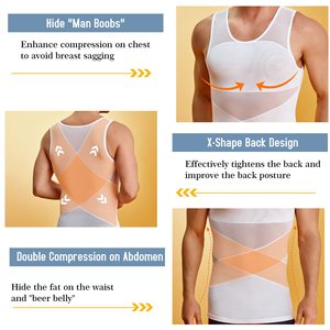 Maglietta a Compressione da <span class=keywords><strong>Uomo</strong></span> per un Comfort Eccellente, Gilet Modellante Snellente, Intimo Contenitivo per Pancia, Canotta Aderente - Product Image 4