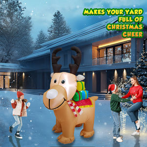 Renard joyeux de 1,5 m portant des boîtes cadeaux - Lumière LED IP44 étanche, décoration gonflable de Noël pour la cour, l'hôtel, le jardin, la pelouse, la fête - Product Image 5