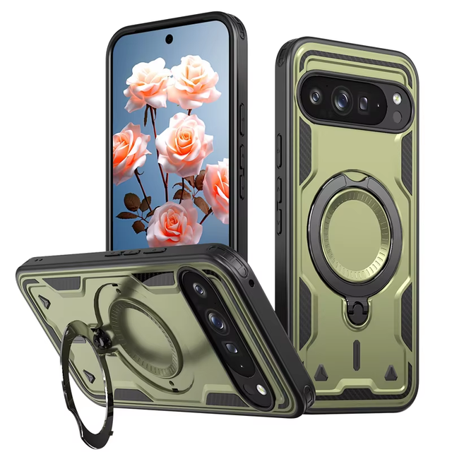 Hybrid Magnetic 360 Rotating Stand Armor Shockproof Case Wireless Charge Waterproof for Google Pixel 9 Pro XL Mobile Phone Cases