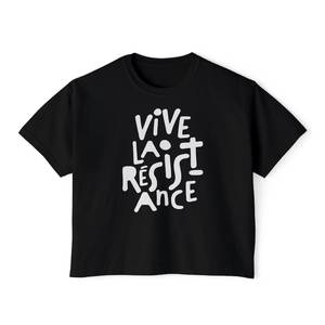 Top Corto Comfort Colors Vive La Resistance per Donna, Canotta Casual 100% Cotone con Stampa Frontale, Lavorazione a Maglia Jersey, Collo Tondo - Product Image 1