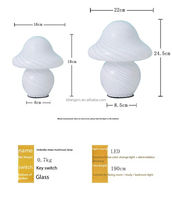 Lampe de table en verre de Murano à intensité variable, lampe de bureau LED vintage en verre, lampe de table en verre de Murano alimentée par USB