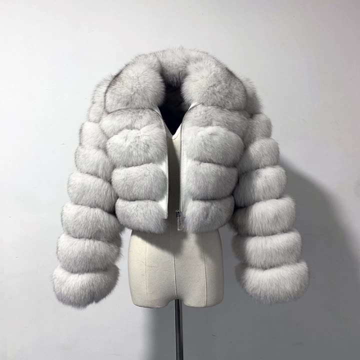 Шуба из лисьего меха пальто из искусственного меха
