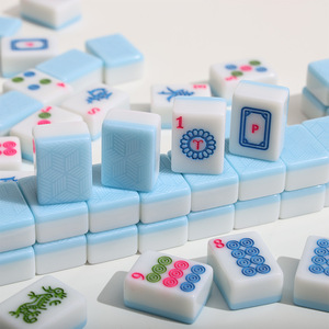 "Colorful Hand Rubbed Mahjong Set with <b>Mini</b> American Tiles for Gambling <b>Table</b>" - Product Image 2