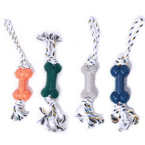 Juguete de cuerda de algodón para cachorros, hueso con púas masticable para la dentición, entrenamiento y limpieza de dientes para perros grandes - Product Image 5