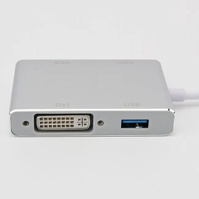 USB 3.1 ประเภท C ถึง VGA/HDMl/DVI 3 พอร์ตจอแสดงผลครั้งเดียว
