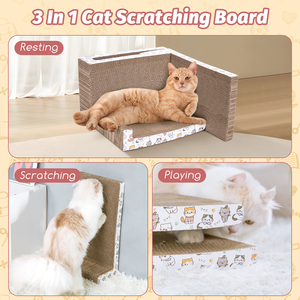 Nobleza graffio gatto in cartone ondulato 3-in-1 con mobili erba gatta albero gatto durevole e attraente - Product Image 2