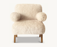 Canapé en tissu pour salon moderne, fauteuil en peau de mouton à poils longs, mobilier de maison