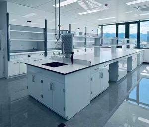 Arredamento per Laboratori Scolastici e Commerciali, Banco da Laboratorio a Isola con Armadietti in Acciaio, Tavolo per Test di Laboratorio con Accessori - Product Image 6