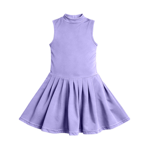GSD3890 Vente en gros Nouvelle robe de yoga pour enfants style boutique Ensemble uni bleu marine pour petite fille Sans MOQ ODM - Product Image 4
