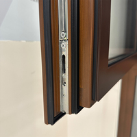 Fenêtres et portes en bois revêtues d'aluminium avec verre trempé fixe vertical moderne haute performance Huasin pour le marché du Canada et des États-Unis