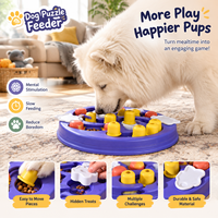 Piring Makan Plastik Puzzle Bunga untuk Anjing Kucing, Alat Latih IQ Interaktif, Dispenser Camilan dengan 8 Kompartemen Kelopak dan Pusat Berputar