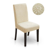 Housse de chaise de salle à manger extensible jacquard imperméable à motif feuille, épaisse, amovible et lavable, pour hôtels, banquets et événements (vente en gros)