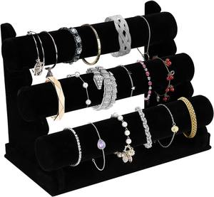 Soporte de Terciopelo Desmontable para Pulseras, Exhibidor de Joyas en Forma de T, Organizador de Almacenamiento para Collares, Pulseras, Relojes y Scrunchies - Product Image 1