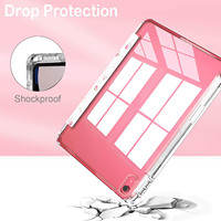 Étui pour iPad 11e génération 11 pouces 2025, coque arrière transparente avec support pour stylet et fonction veille automatique pour iPad 11e génération
