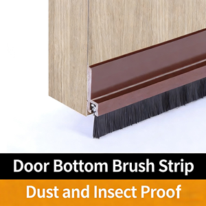 Joint d'étanchéité en aluminium pour bas de porte, brosse de porte de garage robuste, bande d'étanchéité pour bloquer la poussière, les cheveux et les insectes - Product Image 1